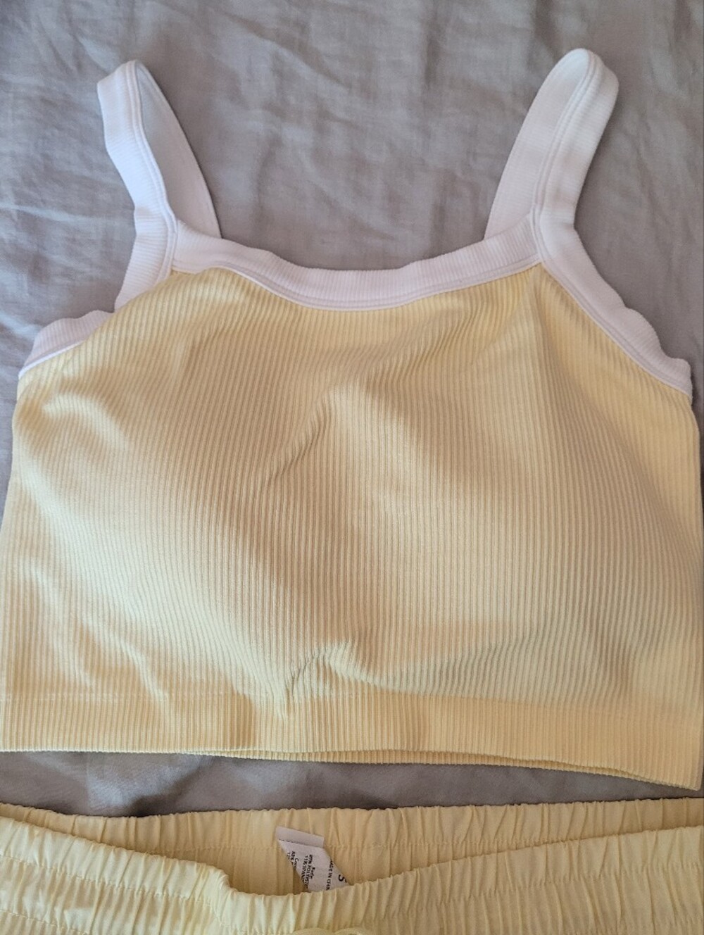 90 Degree Soft Yellow Ribbed Bralette & Shorts Set - Picture 2 of 6